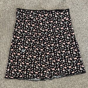 Floral Black and Pink Skirt